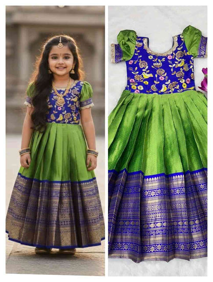 Kid's Silk Embroidery Gowns