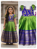 Kid's Silk Embroidery Gowns