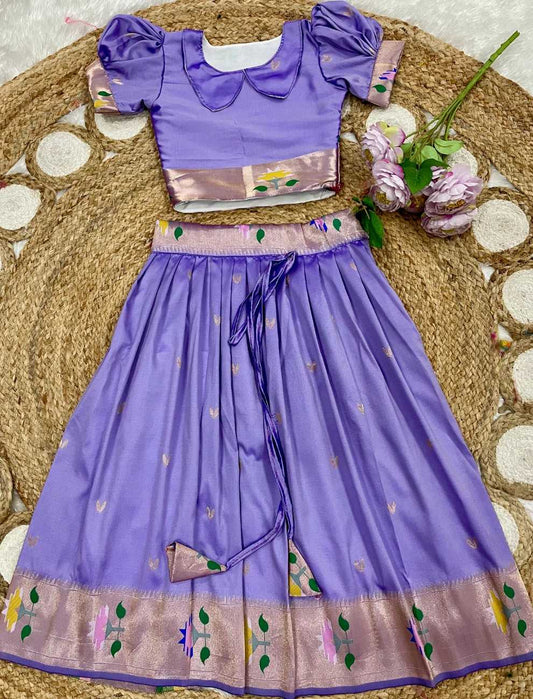 Kid's Paithani Silk Lehengas