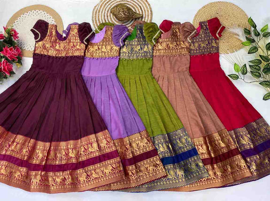 Kid's Narayanpet Silk Gowns