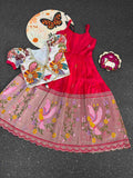 Kid's Embroidered Tissue Silk Gowns