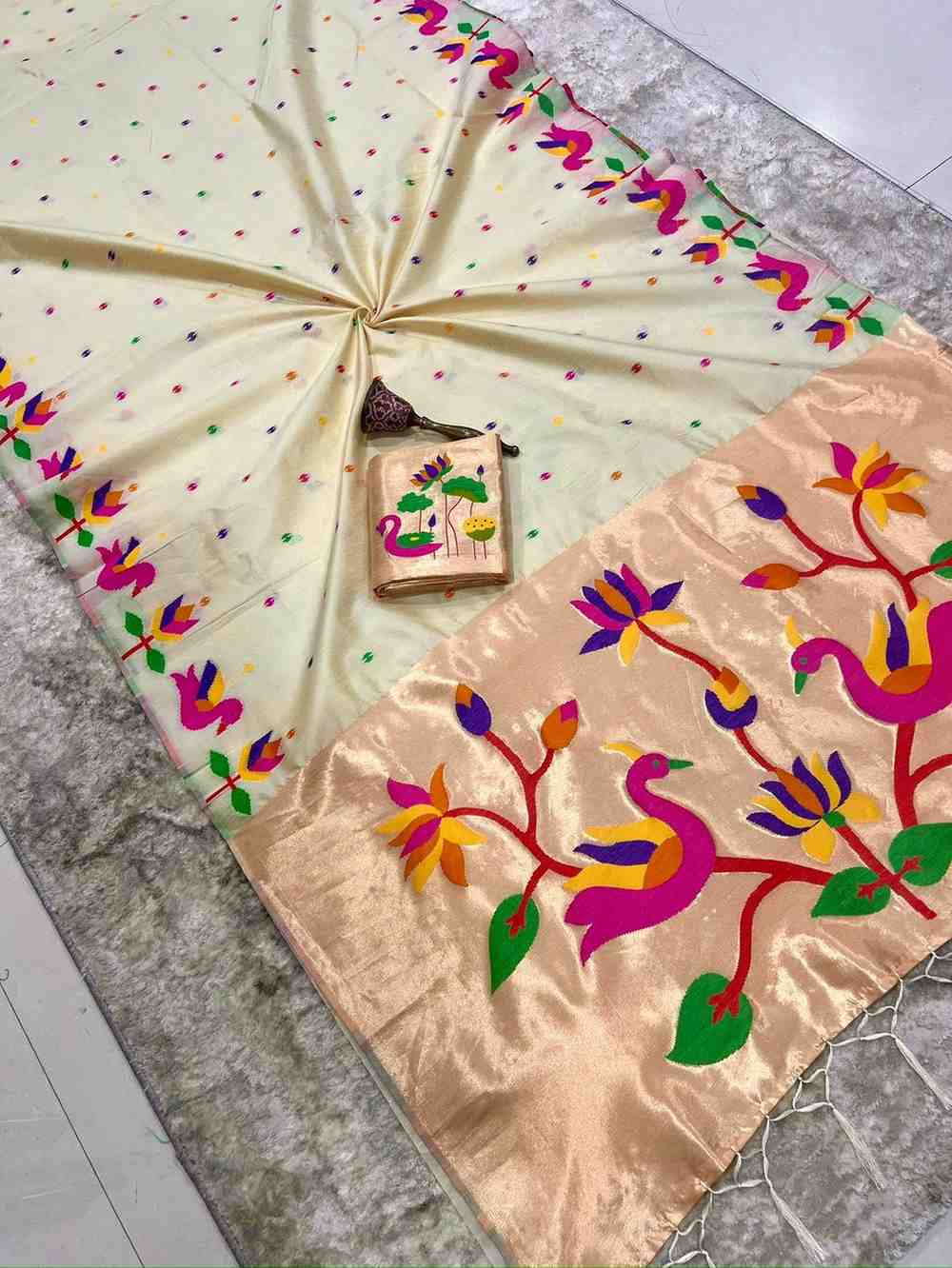 Fancy Khadi raw silk saree – colour 7 – Arhas Couture