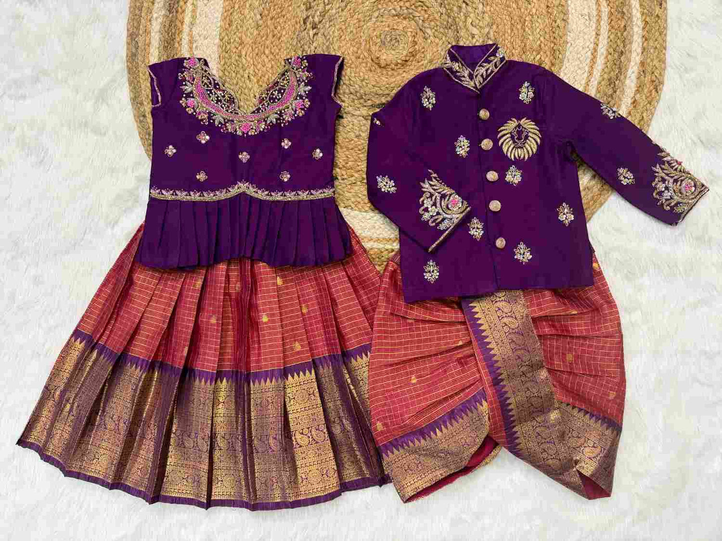 Semi Gadwal Silk Family Outfits