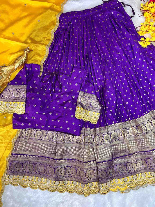Viscose Dola Silk Lehangas