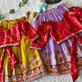 Kids Dola silk lehenga – Purple, Yellow – 1 to 15 years – Arhas Couture