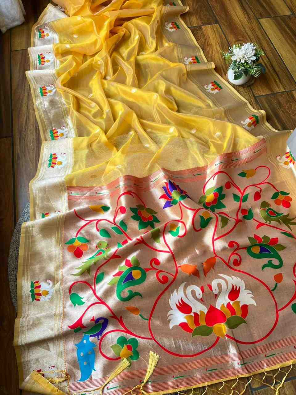 Fancy organza Paithani saree – colour 1 – Arhas Couture