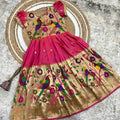 Kids Paithani gown – purple – Arhas Couture