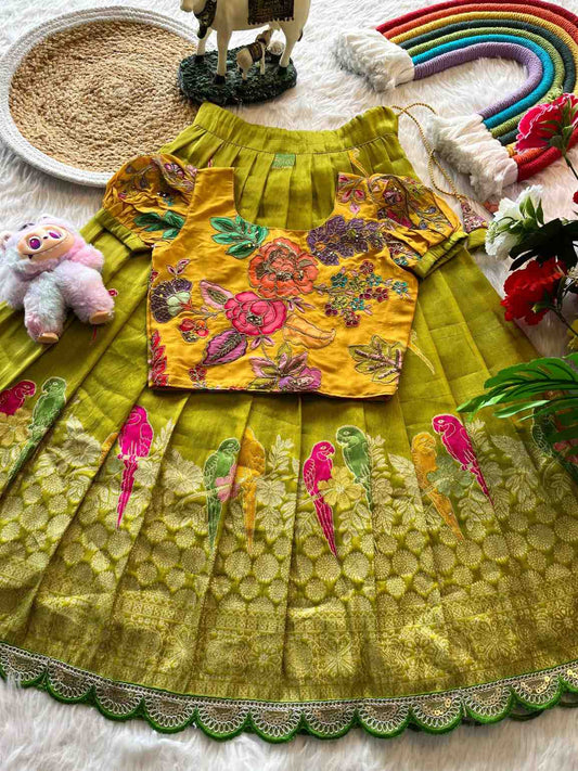 Kid's Dola Silk Lehengas