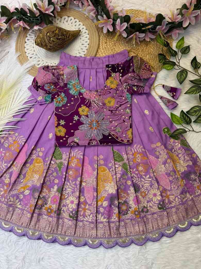 Kid's Dola Silk Lehengas