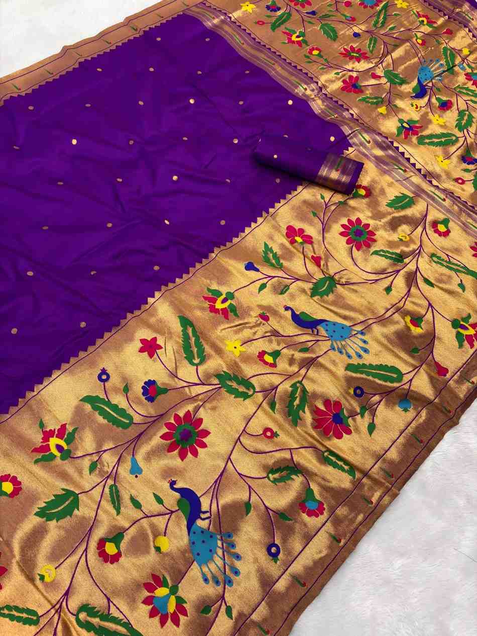 Fancy Paithani saree – pallu detail – Arhas Couture