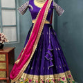 Fancy Paithani silk lehenga with zari embroidery blouse and georgette dupatta – Arhas Couture