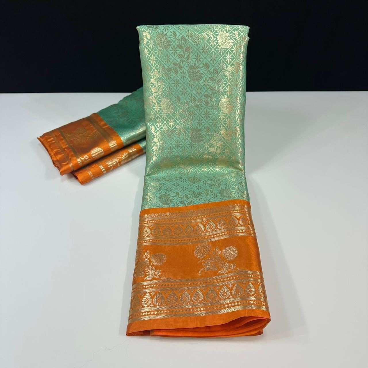 Semi Kanjivaram family outfits by Arhas Couture
