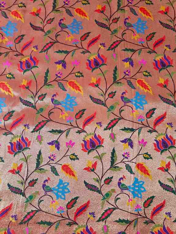 Paithani Jaquard Silk Fabric