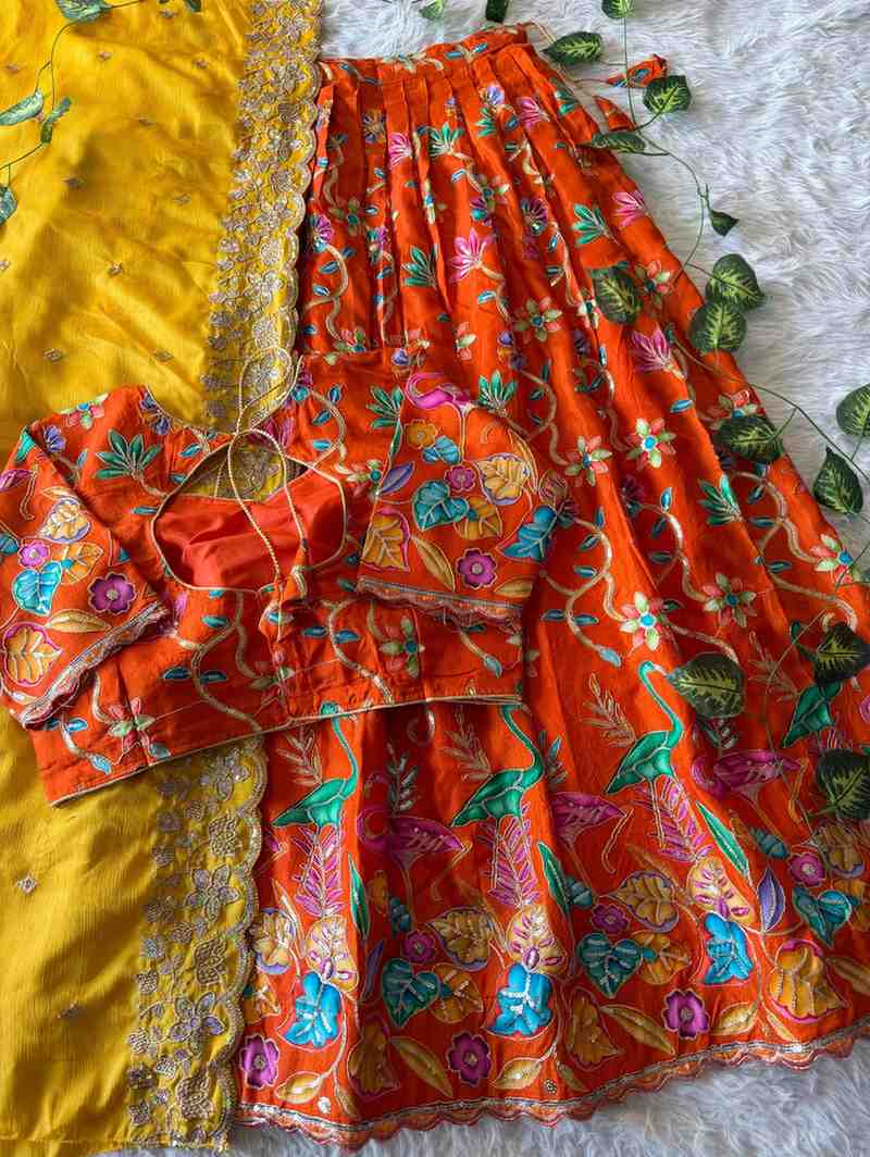 Kids Viscose Dola lehenga – dupatta detail – Arhas Couture