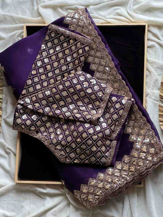 Nylon Tissue Crepe Silk Saree