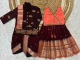 Semi Kanchi Banarasi family outfit – full family – Arhas Couture