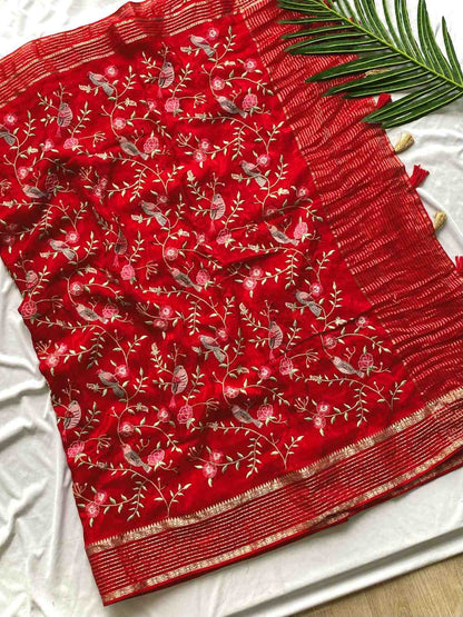 Embroidery Viscose Sarees