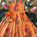 Kids Kota silk gown – green – Arhas Couture