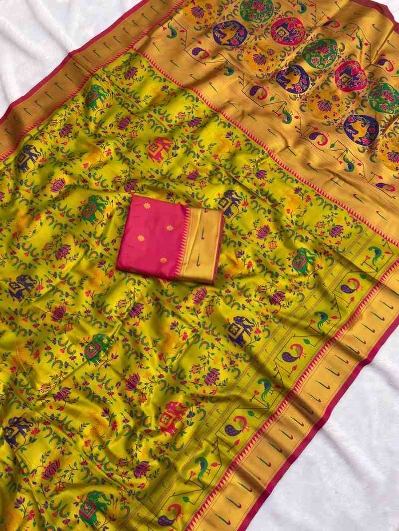 Soft Tissue Paithani Silk Sarees