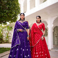 Chanderi Bhandini Lehengas