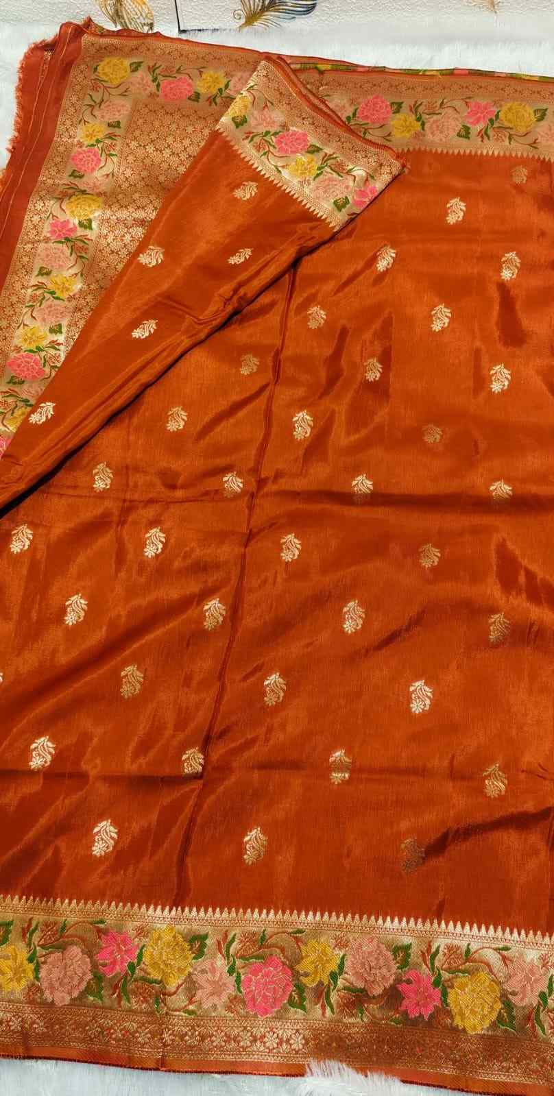 Floral Tussar Silk Sarees