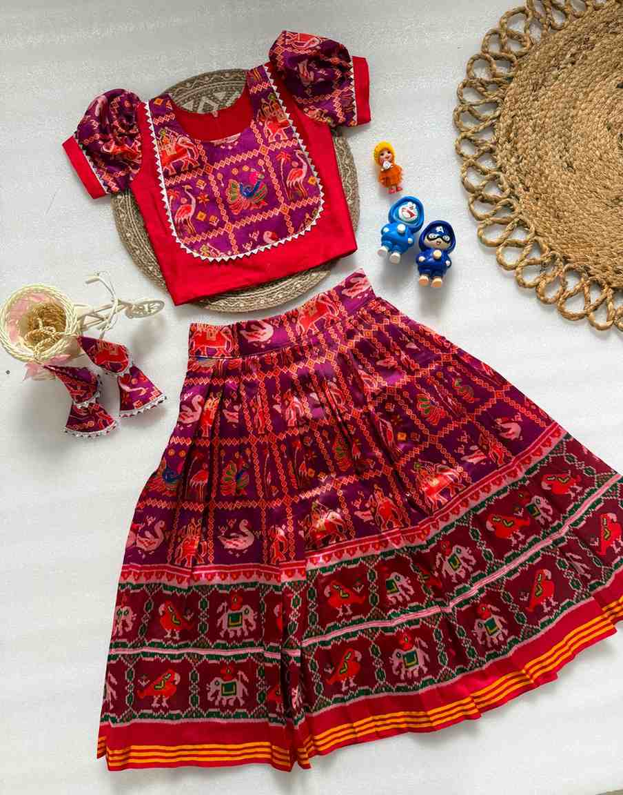 Kid's Patola Silk Lehengas