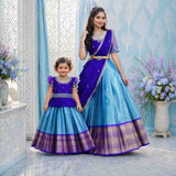 Soft Banarasi family outfit – girls and Mom – Arhas Couture