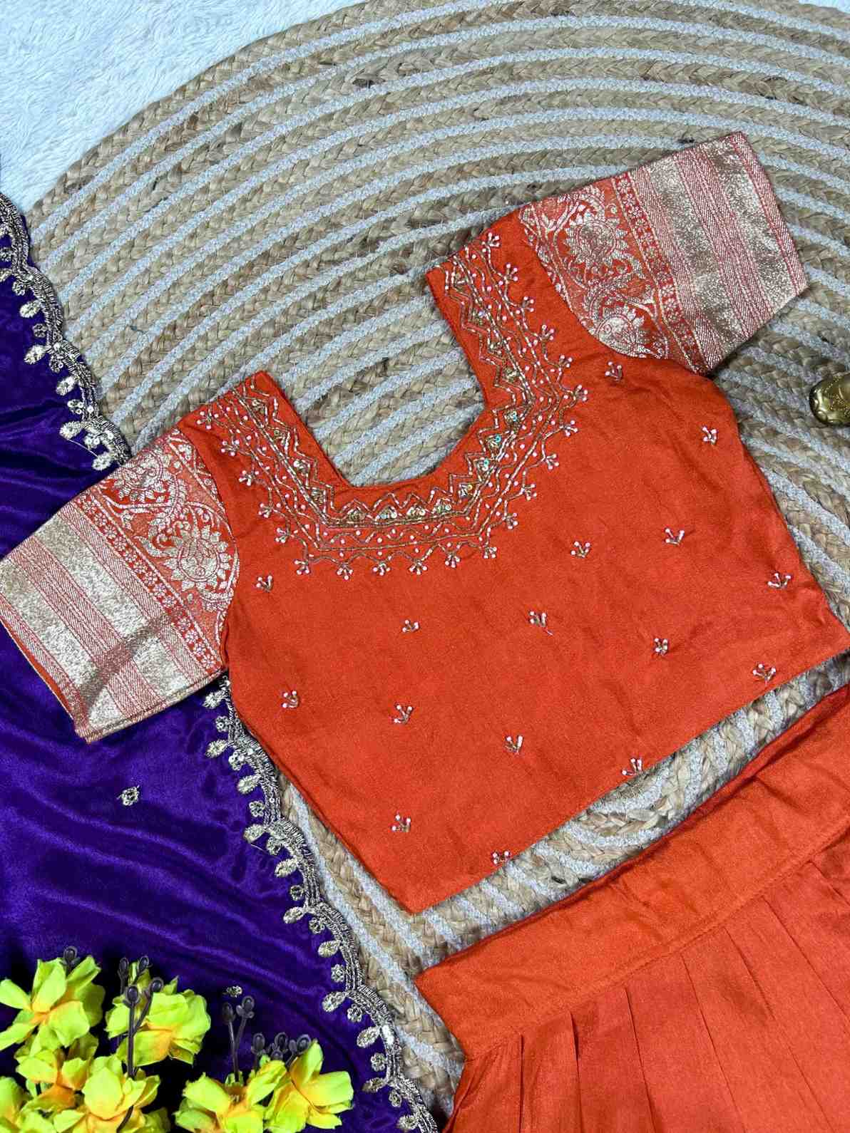 Kid's Tissue Silk Lehenga