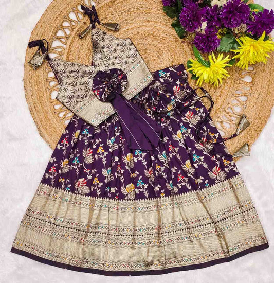 Kid's Paithani Silk Lehengas