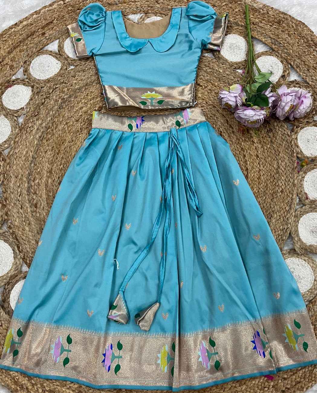 Kid's Paithani Silk Lehengas