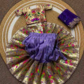 Kids Paithani lehenga – white – Arhas Couture
