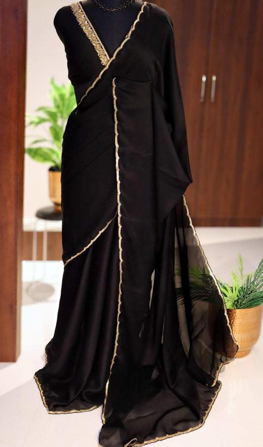 Satin Silk Sequins Sarees