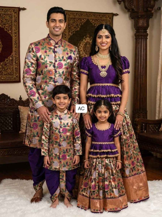 Floral Paithani Family Outfits