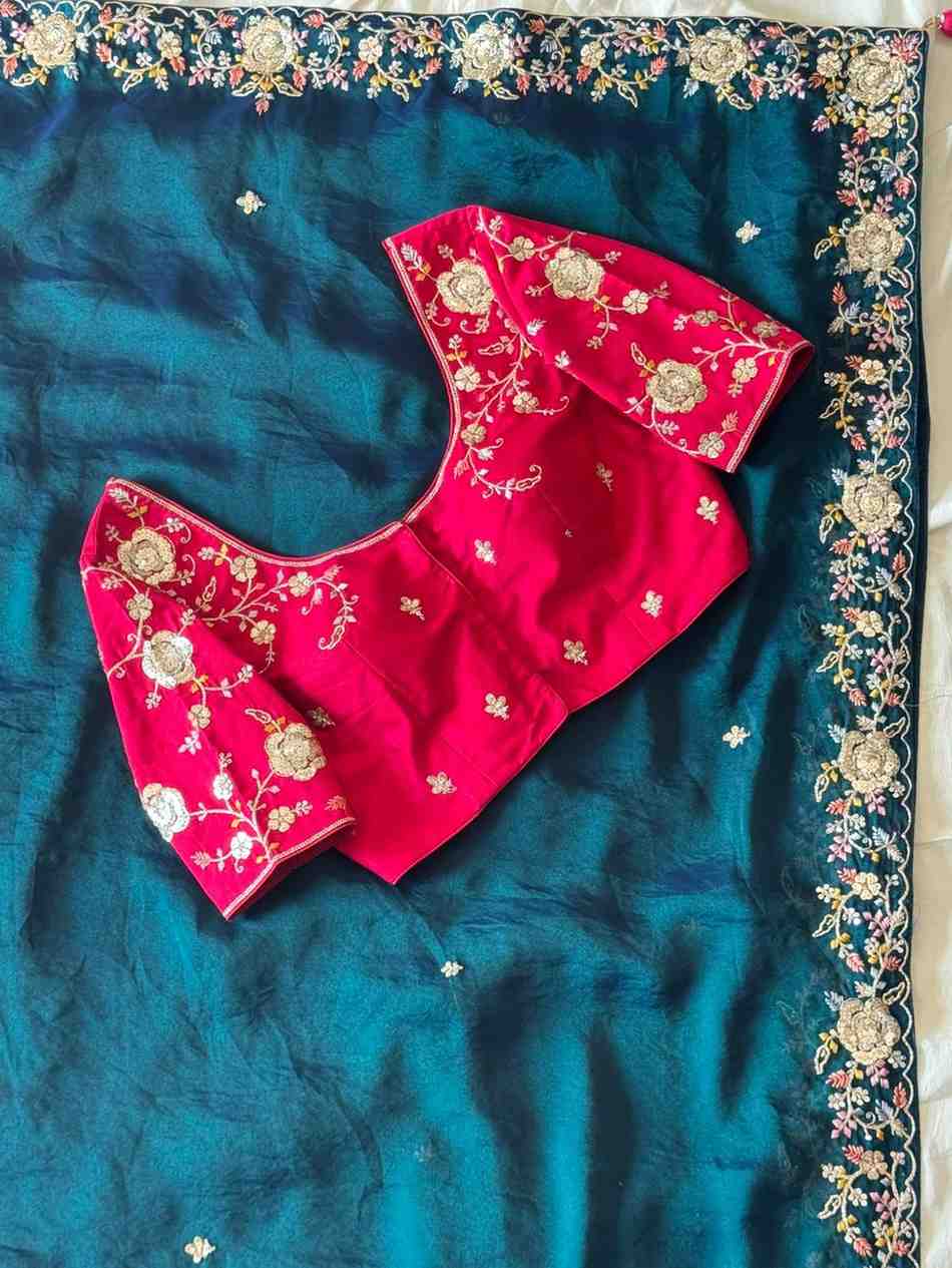 Fancy space silk handwork saree – colour 1 – Arhas Couture