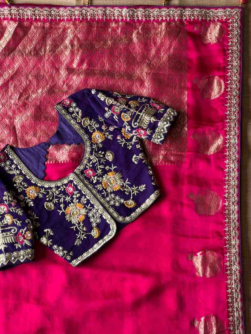 Fancy satin sequence saree – colour 1 – Arhas Couture