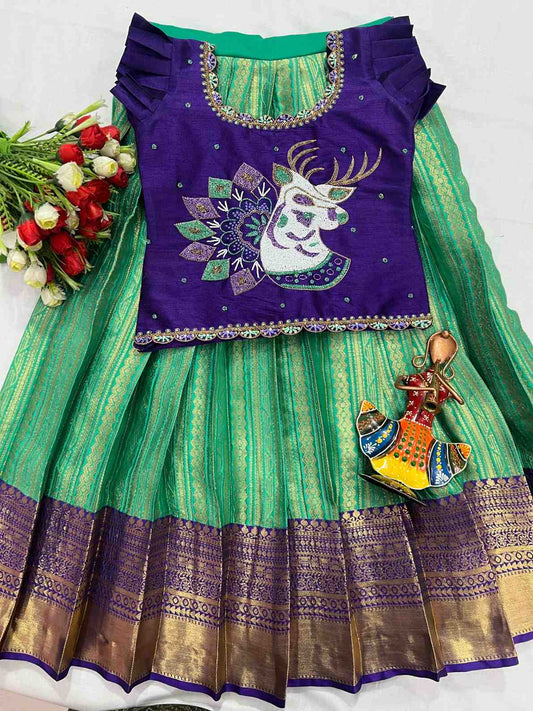 Kid's Semi Kanchi Lehenga