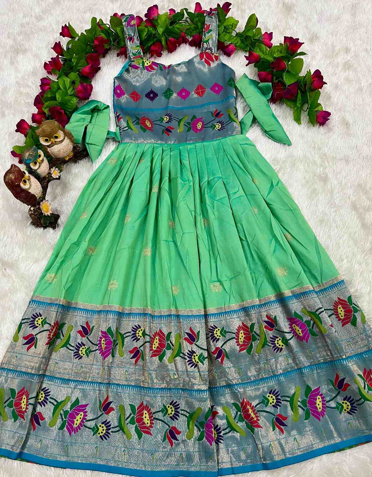 Kid's Soft Silk Paithani Gowns