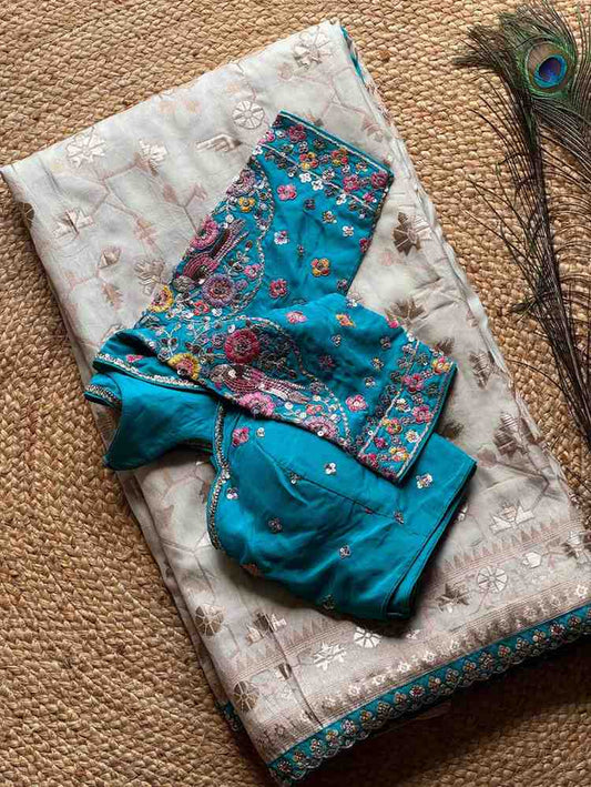 Munga Silk Embroidered Saree