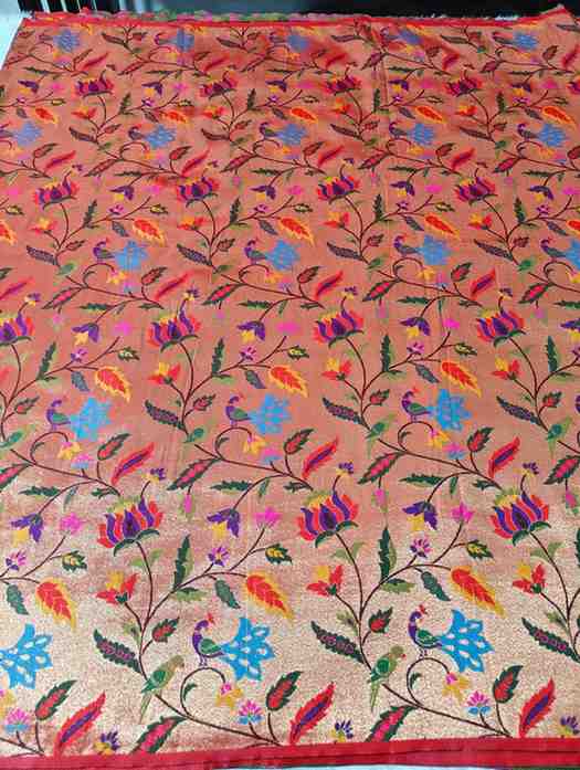 Paithani Jaquard Silk Fabric