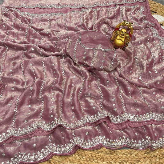 Space Silk Beed Work Sarees