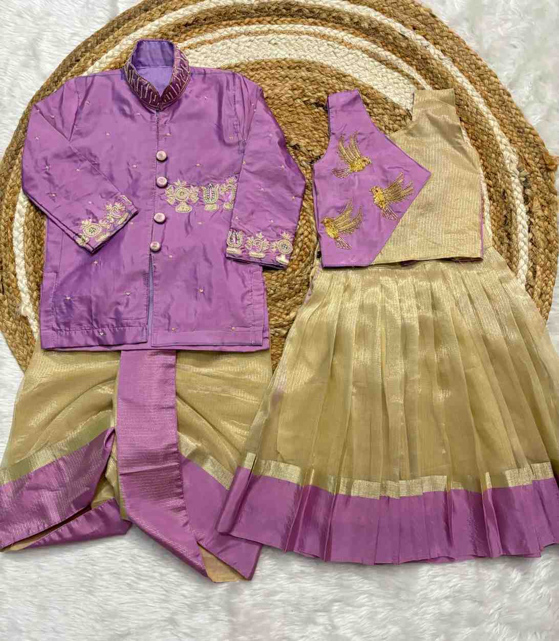 Soft tissue silk family outfits by Arhas Couture