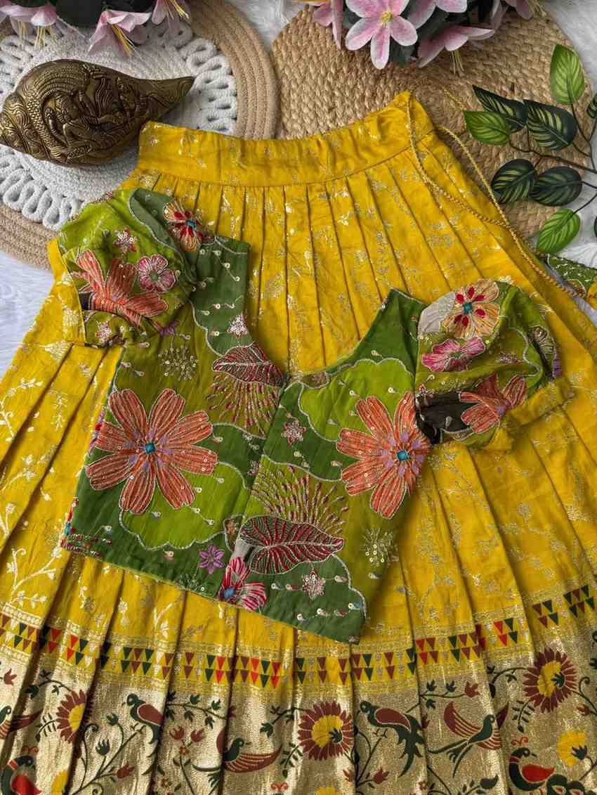 Kids Dola silk lehengas by Arhas Couture