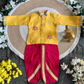 Boy's Lotus Embroidery Dhothi Set