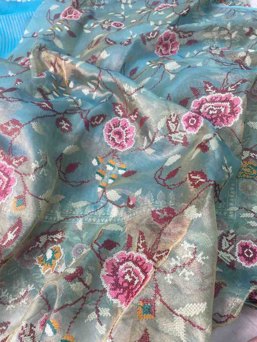Fancy tissue organza saree – colour 3 – Arhas Couture