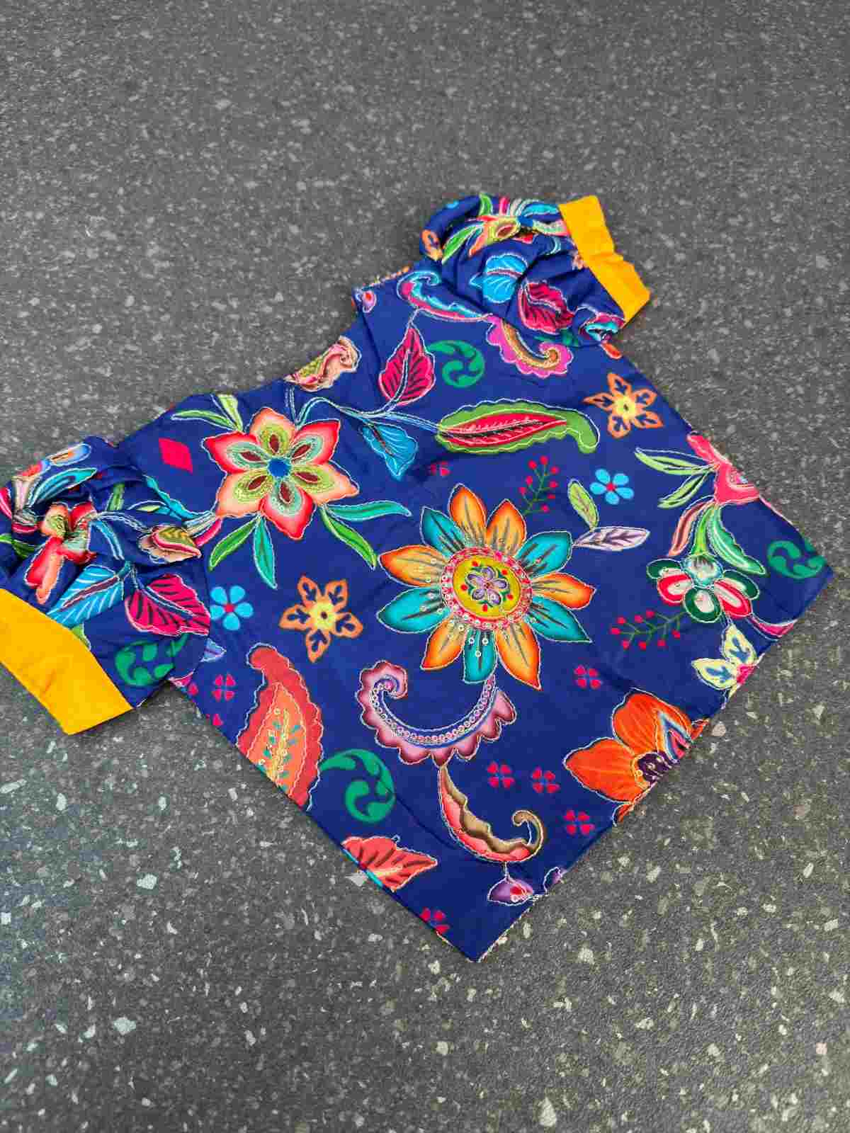 Kid's Embroidered Tissue Silk Gowns