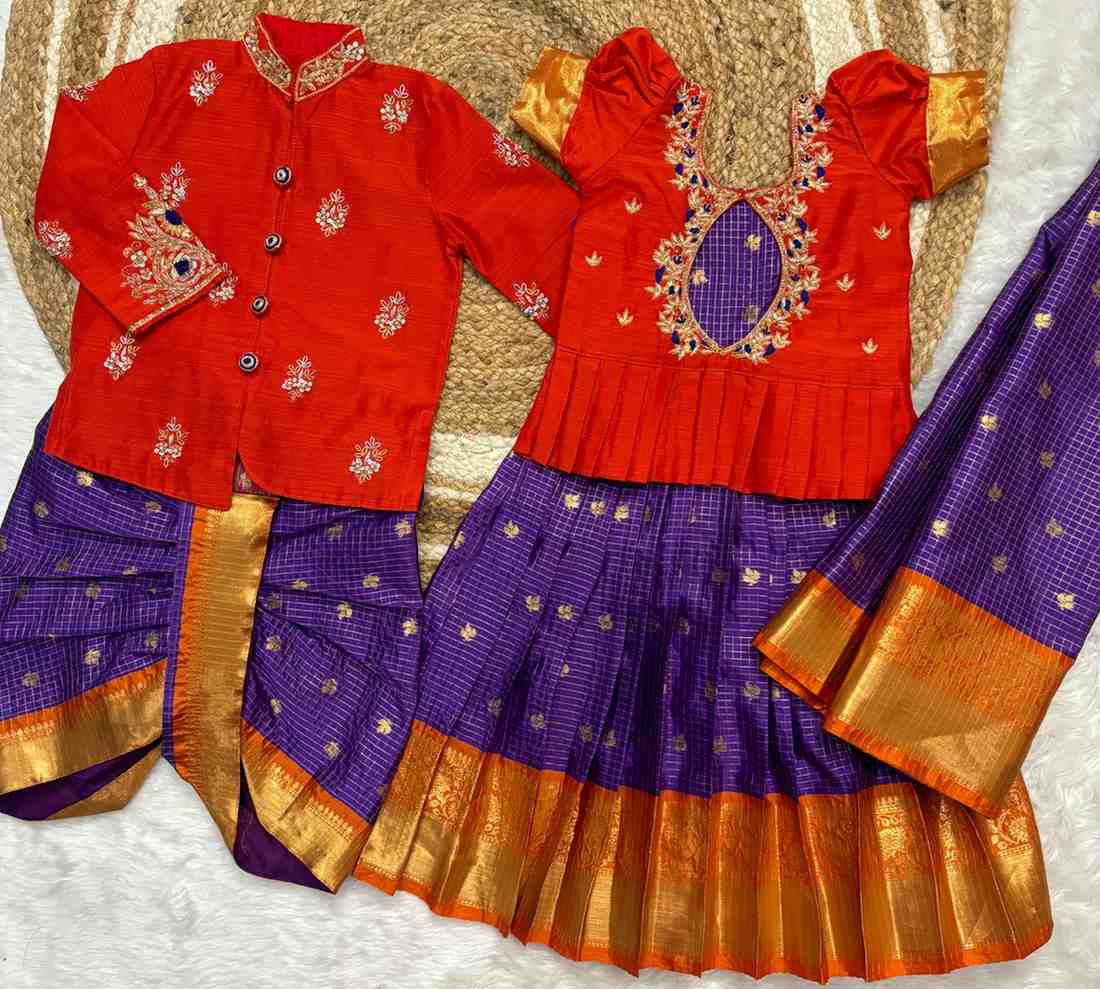 Semi Gadwal family outfits by Arhas Couture