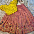 Kids tissue lehenga – orange – Arhas Couture