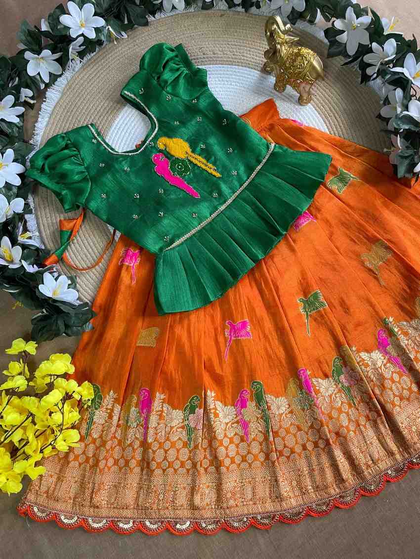 Kid's Tissue Silk Lehengas