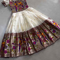 Kids Paithani zari weaving gowns by Arhas Couture