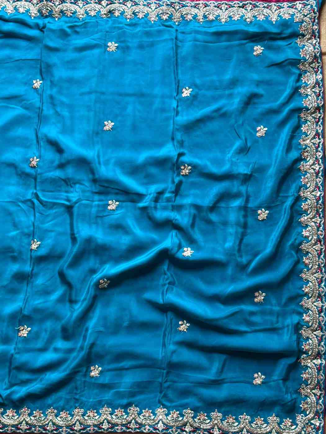 Fancy tissue crepe nylon silk sarees by Arhas Couture
